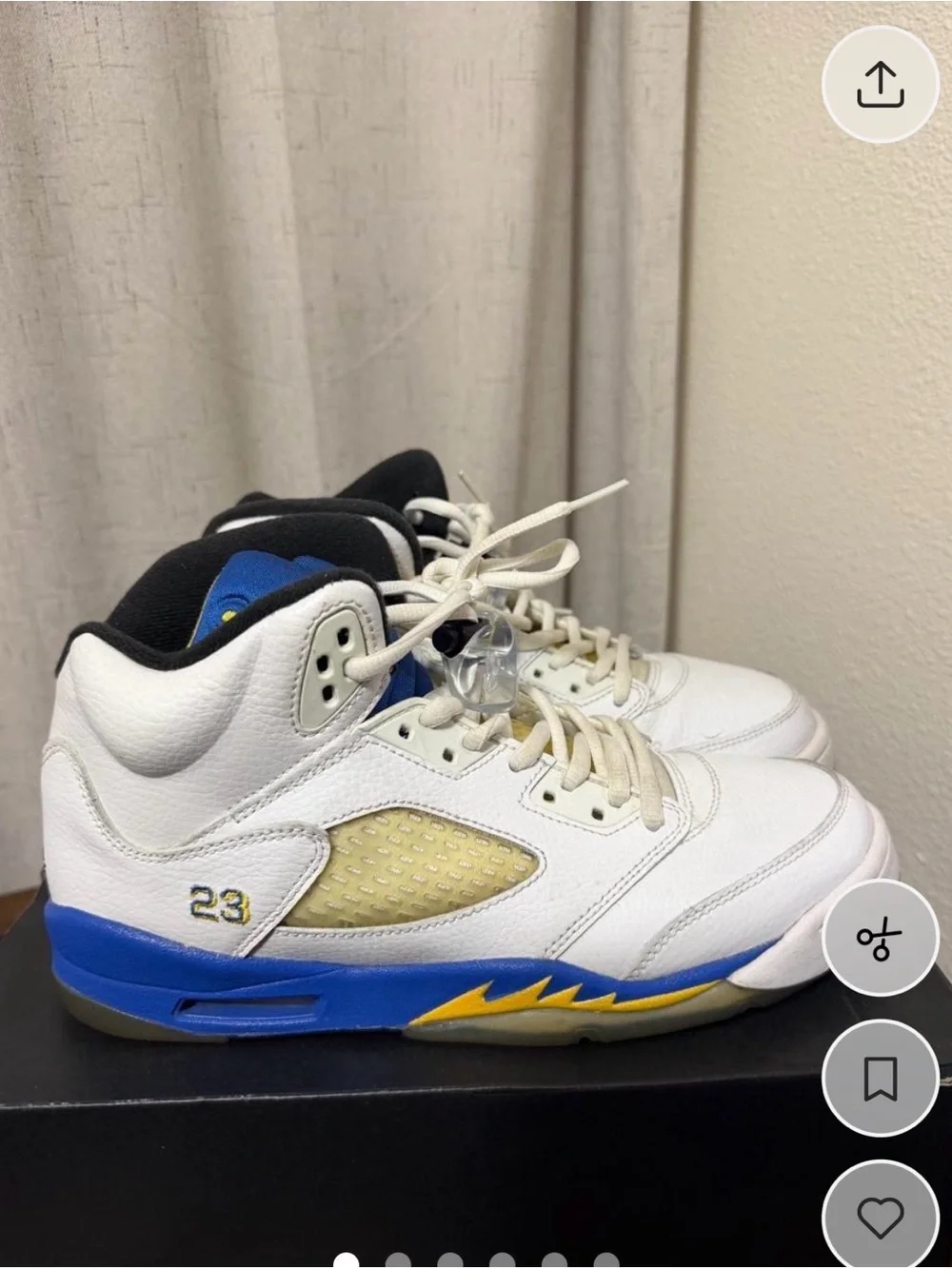 Nike Air Jordan 5 Retro SE GS “Laney” White Royal Yellow Youth Size 6.5Y